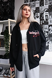 Siyah Babygirl Şeytan Hırka