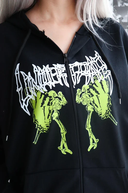 Siyah İskelet Kelebek Hırka